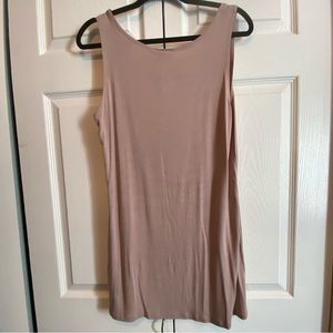 Logo sleeveless tunic asymmetrical hem